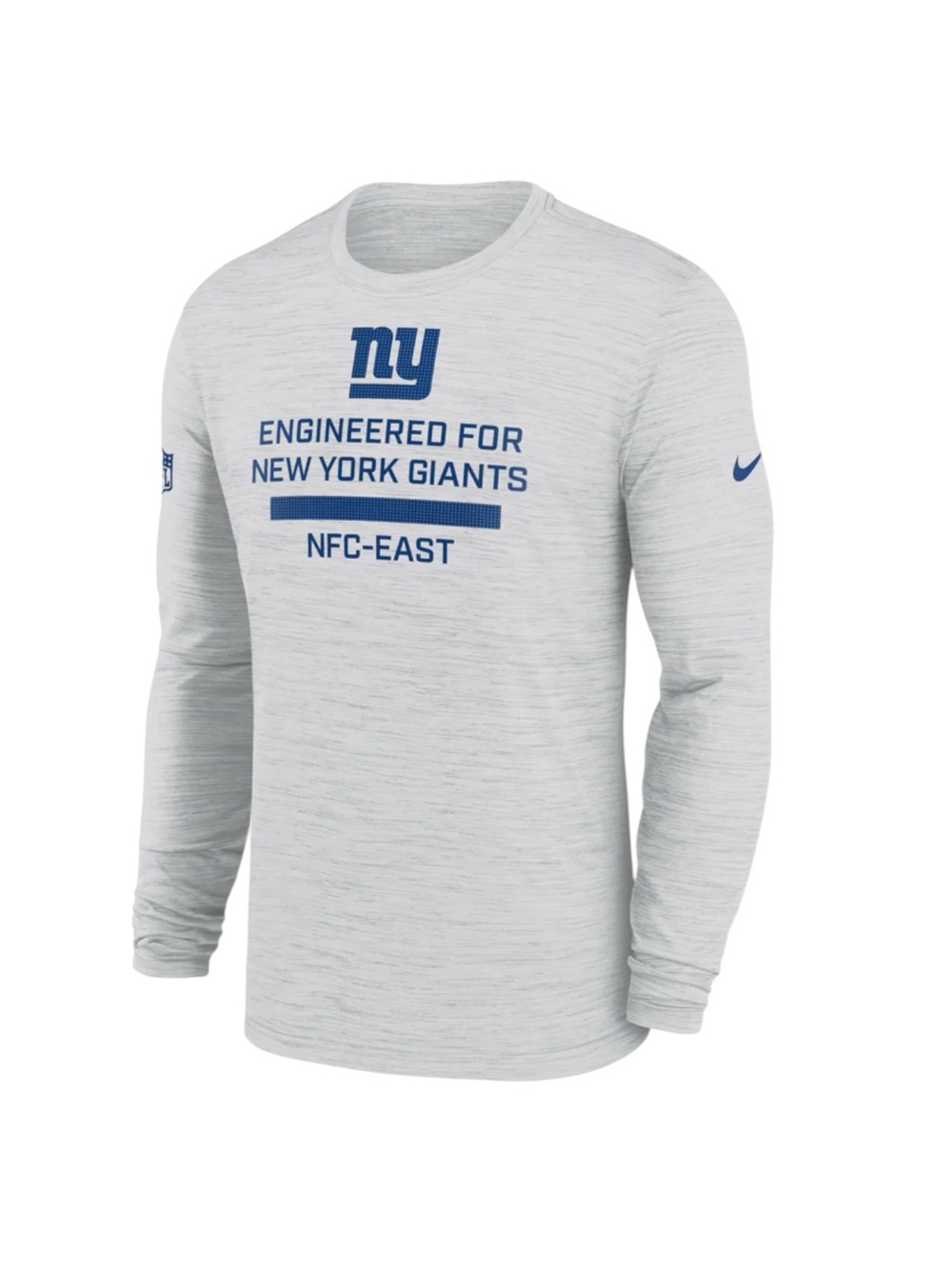 New Nike New York Giants Ash Sideline Velocity Dri FIT Long Sleeve T Shirt